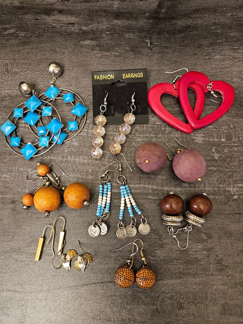 Mixed Lot of Hanging Earrings - Beaded, Wood, Metal, Geometric, Native